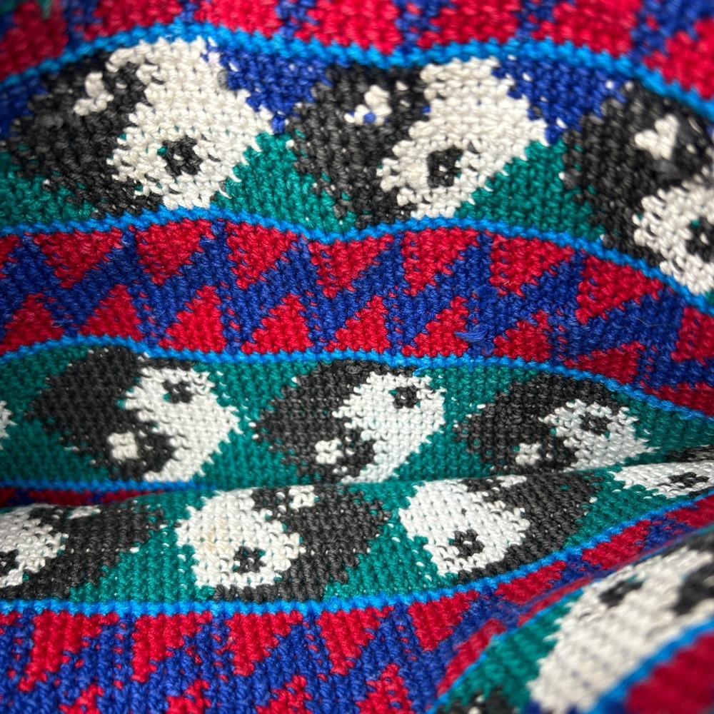 Guatemalan Handmade Knit Crochet Bag Purse Vintage y2k 90s Yin Yang - Picture 7 of 11
